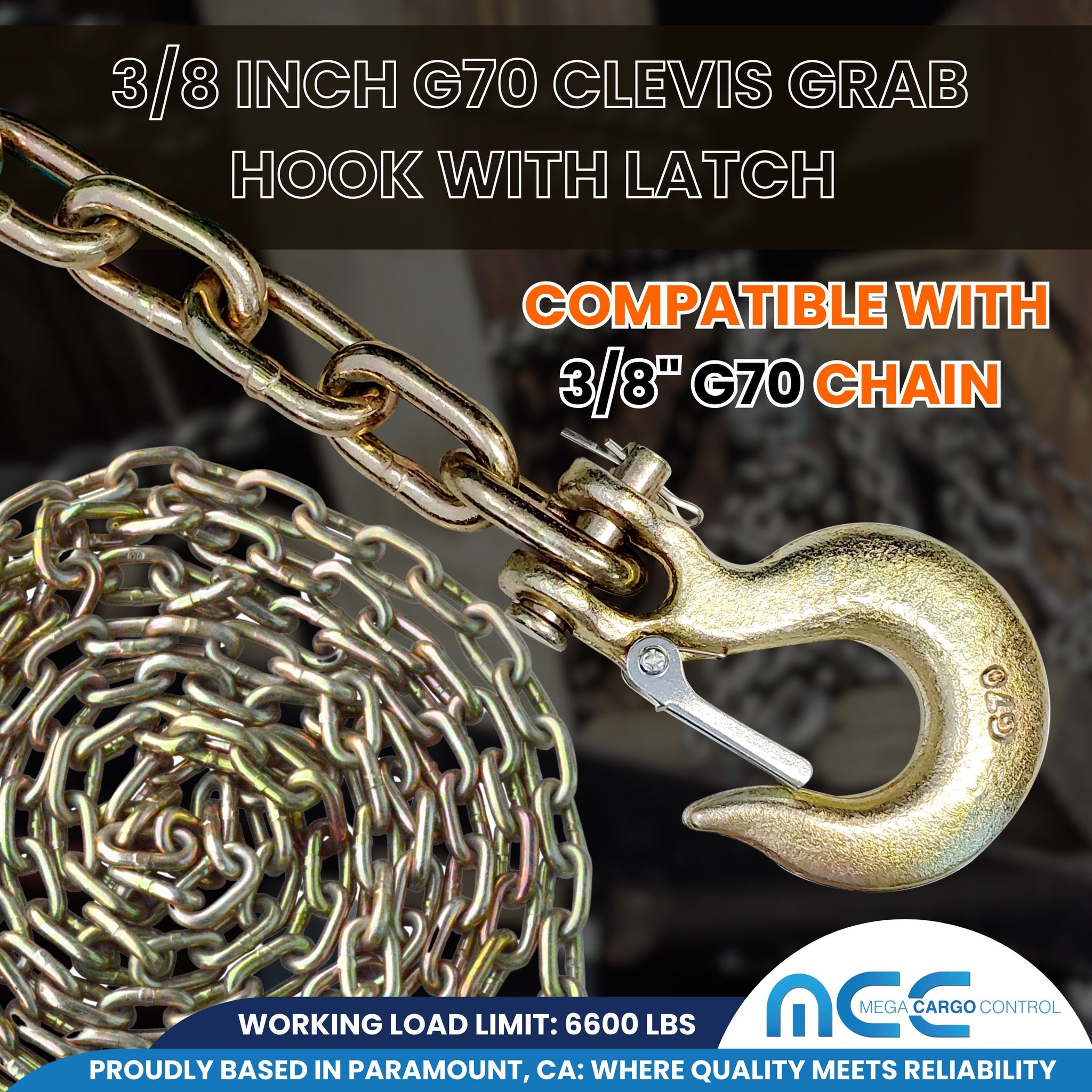 Grade 70 Clevis Slip Hook w/ Latch | Mega Cargo Control