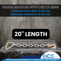 Load image into Gallery viewer, 20&quot; Grade 70 Chain Extension W/ 3&quot; D Ring And Forged Grab Hook
