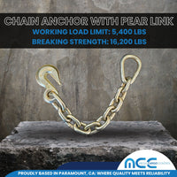 Load image into Gallery viewer, 18.5&quot; Grade 70 Chain Extension with Forged Grab Hook and Pear Link
