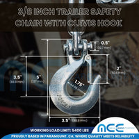 Load image into Gallery viewer, Grade 43 Trailer Safety Chain w/ Clevis Slip Latch Hook
