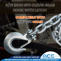 Load image into Gallery viewer, Grade 43 Trailer Safety Chain w/ Clevis Slip Latch Hook
