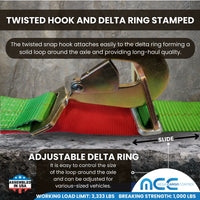 Load image into Gallery viewer, USA Combination Ratchet &amp; Axle Strap w/ Twist Hook &amp; Adjustable Axle Strap
