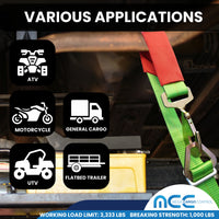 Load image into Gallery viewer, USA Combination Ratchet &amp; Axle Strap w/ Twist Hook &amp; Adjustable Axle Strap
