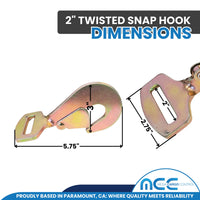 Load image into Gallery viewer, 2&quot; Twisted Snap Hook Tie down Fitting
