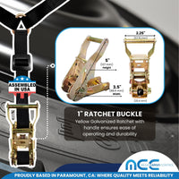 Load image into Gallery viewer, 1&quot; 3-Point Spare Tire Ratchet Y Straps
