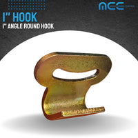 Load image into Gallery viewer, 1&quot; Angled, Round Flat Hook - 1,100 lbs Bs
