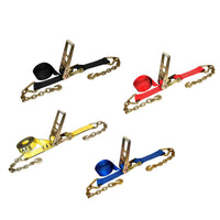 Load image into Gallery viewer, 3&quot; Ratchet Tie Down Strap w/ Chain Extensions
