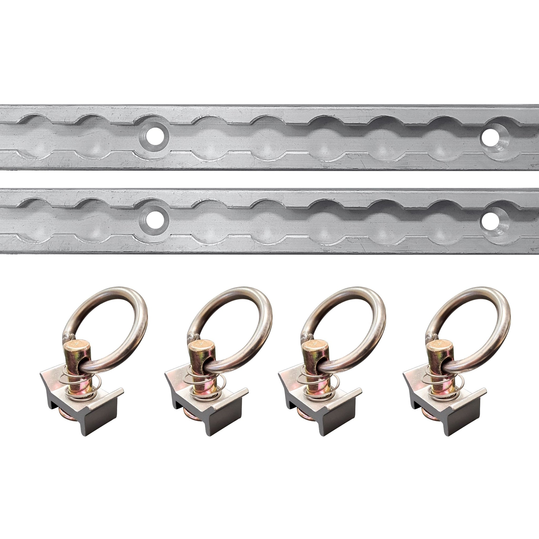 L Track Loading Kit Tie Down System - 2 Tracks + 2 Loading Rings 
