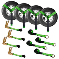 Load image into Gallery viewer, Side Mount Wheel Net With Flat Hook Ratchet Strap - 4 Pack
