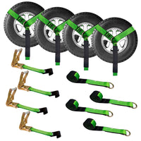 Load image into Gallery viewer, Side Mount Wheel Net With Flat Hook Ratchet Strap - 4 Pack
