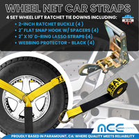 Load image into Gallery viewer, Side Mount Wheel Net With Ratchet Snap Hooks - 4 Pack
