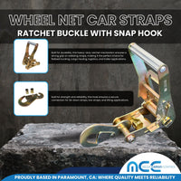 Load image into Gallery viewer, Side Mount Wheel Net With Ratchet Snap Hooks - 4 Pack
