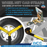 Load image into Gallery viewer, Side Mount Wheel Net With Ratchet Snap Hooks - 4 Pack
