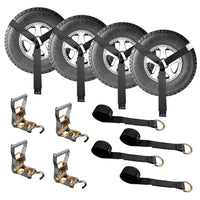 Load image into Gallery viewer, Side Mount Wheel Net With Ratchet Tube J Hooks - 4 Pack
