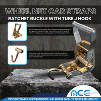 Load image into Gallery viewer, Side Mount Wheel Net With Ratchet Tube J Hooks - 4 Pack
