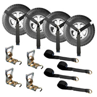 Load image into Gallery viewer, Side Mount Wheel Net With Ratchet Tube J Hooks - 4 Pack
