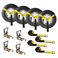 Load image into Gallery viewer, Side Mount Wheel Net With Ratchet Tube J Hooks - 4 Pack
