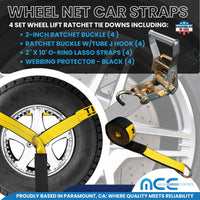 Load image into Gallery viewer, Side Mount Wheel Net With Ratchet Tube J Hooks - 4 Pack
