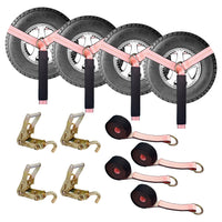 Load image into Gallery viewer, USA Side Mount Wheel Net With Ratchet Swivel J Hook - 4 Pack
