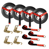 Load image into Gallery viewer, USA Side Mount Wheel Net With Ratchet Swivel J Hook - 4 Pack
