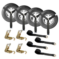 Load image into Gallery viewer, USA Side Mount Wheel Net With Ratchet Swivel J Hook - 4 Pack
