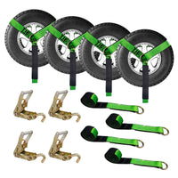 Load image into Gallery viewer, USA Side Mount Wheel Net With Ratchet Swivel J Hook - 4 Pack
