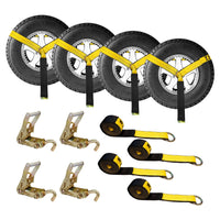 Load image into Gallery viewer, USA Side Mount Wheel Net With Ratchet Swivel J Hook - 4 Pack
