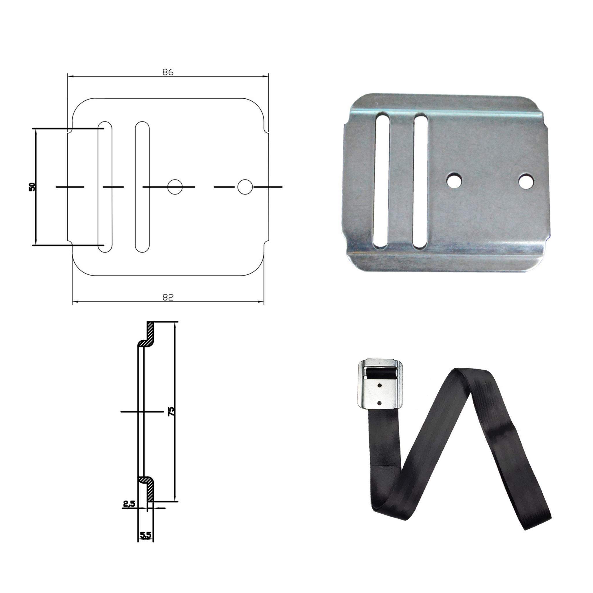 Whiting and Todco Pull Strap and Retainer 32” - Repair Kit