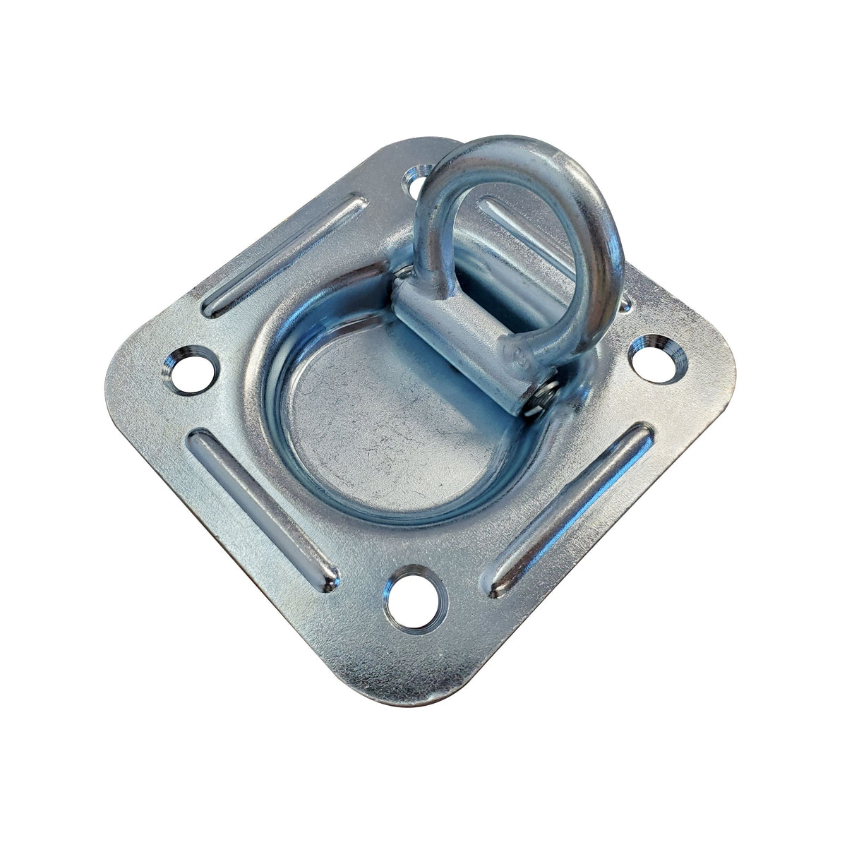 Recessed Square Pan Floor Mount D Rings - Zinc-Plated