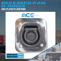 Load image into Gallery viewer, Recessed Square Pan Floor Mount D Rings - Zinc-Plated
