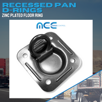 Load image into Gallery viewer, Recessed Square Pan Floor Mount D Rings - Zinc-Plated
