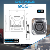 Load image into Gallery viewer, Recessed Square Pan Floor Mount D Rings - Zinc-Plated
