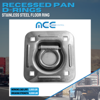 Load image into Gallery viewer, Recessed Square Pan Floor Mount D Rings - Stainless Steel
