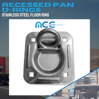 Load image into Gallery viewer, Recessed Square Pan Floor Mount D Rings - Stainless Steel
