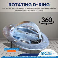 Load image into Gallery viewer, Rotating Recessed Floor Mount D Rings - Zinc-Plated
