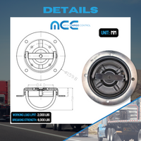 Load image into Gallery viewer, Rotating Recessed Floor Mount D Rings - Zinc-Plated
