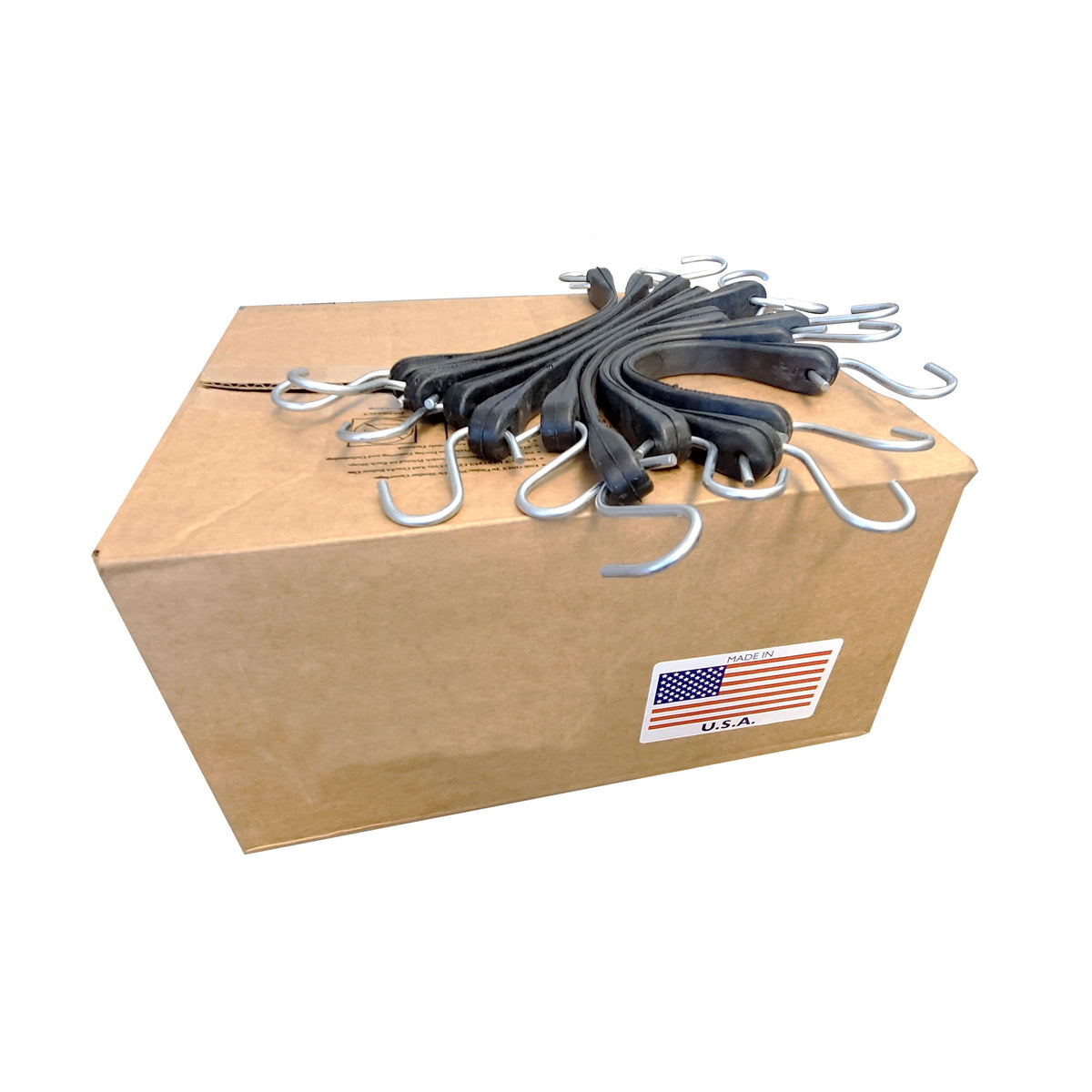 USA Made Rubber Tarp-Strap Bungee Cord with S Hooks