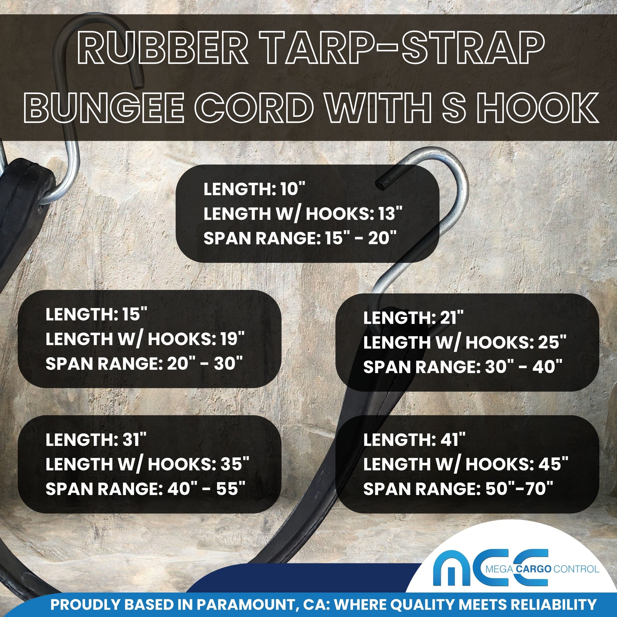 bungee cord tarp USA Rubber Tarp-Strap Bungee Cord with S Hooks