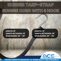 Load image into Gallery viewer, Natural Rubber Tarp-Strap Bungee Cord with S Hooks
