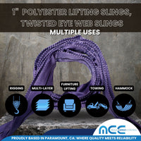 Load image into Gallery viewer, 1&quot; Endless Round Lifting Sling Rigging Wrecker Recovery 2600 lbs
