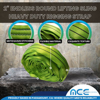 Load image into Gallery viewer, 2&quot; Endless Round Lifting Sling Rigging Wrecker Recovery 5300 lbs
