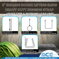 Load image into Gallery viewer, 2&quot; Endless Round Lifting Sling Rigging Wrecker Recovery 5300 lbs
