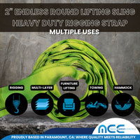 Load image into Gallery viewer, 2&quot; Endless Round Lifting Sling Rigging Wrecker Recovery 5300 lbs
