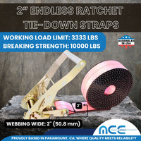 Load image into Gallery viewer, 2&quot; Utility Endless Ratchet Tie Down Strap (Long Handle Ratchet)
