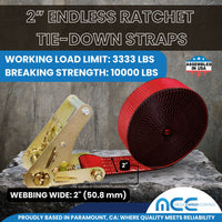 Load image into Gallery viewer, 2&quot; Utility Endless Ratchet Tie Down Strap (Short Handle Ratchet)
