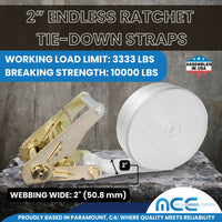 Load image into Gallery viewer, 2&quot; Utility Endless Ratchet Tie Down Strap (Short Handle Ratchet)
