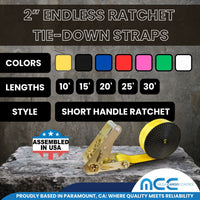 Load image into Gallery viewer, 2&quot; Utility Endless Ratchet Tie Down Strap (Short Handle Ratchet)
