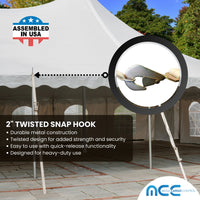 Load image into Gallery viewer, 2&quot; Ratchet Tent Strap With Double Bar D-Ring And Twisted Snap Hook

