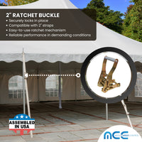 Load image into Gallery viewer, 2&quot; Ratchet Tent Strap With Double Bar D-Ring And Twisted Snap Hook
