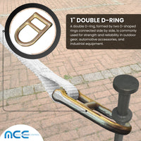 Load image into Gallery viewer, 2&quot; Ratchet Tent Strap With Double Bar D-Ring And Twisted Snap Hook
